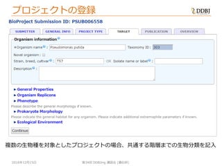 [DDBJing34] BioProject, BioSample の紹介 | PDF