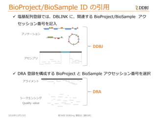 [DDBJing34] BioProject, BioSample の紹介 | PDF