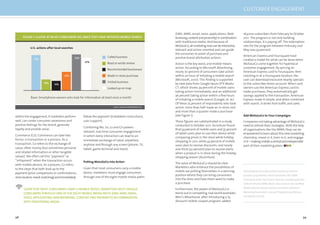 98 99
within the engagement, if marketers perform
well, can create consumer awareness and
positive feelings for the brand, generate
loyalty and provide value.
Commerce (Co). Commerce can take two
forms: a transaction or a process. As a
transaction, Co refers to the exchange of
value, often money (but sometimes personal
and related information or other tangible
values). We often call this “payment” or
“mPayment” when the transaction occurs
with mobile devices. As a process, Co refers
to the steps that both lead up to the
payment (price comparisons or conﬁrmations,
storelocators,needsmatching)andimmediately
follow the payment (installation instructions,
user support).
Combining Mo, So, Lo and Co powers
relevant, real-time consumer engagement
in which every interaction can lead to an
immediate exchange of value, anywhere,
anytime and through any screen (phone, TV,
tablet, game terminal and more).
Putting MoLoSoCo into Action
Given that most consumers carry a mobile
device, marketers must engage consumers
through one of the eight mobile media paths
GIVEN THAT MOST CONSUMERS CARRY A MOBILE DEVICE,MARKETERS MUST ENGAGE
CONSUMERS THROUGH ONE OF THE EIGHT MOBILE MEDIA PATHS (SMS,MMS,EMAIL,
VOICE,APPLICATIONS,WEB BROWSING,CONTENT AND PROXIMITY) IN COMBINATION
WITH TRADITIONAL MEDIA.
FIGURE 1.A LOOK ATWHAT CONSUMERS DO,ONCE THEY HAVE INITIATED MOBILE SEARCH
U.S. actions after local searches
51%
16% 14%
27%
52%
47%
Called business
Read or wrote review
Recommended businesses
Made in-store purchase
Visited business
Looked up on map
Base: Smartphone owners who look for information at least once a month
Source: www.ourmobileplanet.com
(SMS, MMS, email, voice, applications, Web
browsing,contentandproximity)incombination
with traditional media. And because of
MoSoLoCo,allmarketingnowcanbeinteractive,
relevant and action-oriented and can guide
the consumer to point of purchase and
positive brand attribution actions.
Action is the key word, and mobile means
action. According to Microsoft Advertising,
nearly 70 percent of consumers take action
within an hour of initiating a mobile search
(Microsoft, 2010). This ﬁnding is supported
by new data from Google/Ipsos OTX Media
CT, which shows 39 percent of mobile users
taking action immediately, and an additional
36 percent taking action within a few hours
of initiating a mobile search (Google, et. al.).
Of these 75 percent of respondents who took
action, more than half made an in-store visit
and more than a quarter made a purchase
(see Figure 1).
These ﬁgures are substantiated in a study
conducted in October 2011. Accenture found
that 54 percent of mobile users and 35 percent
of tablet users plan to use their device while
comparing prices in the store while holiday
shopping in 2011, while 43 percent of mobile
users plan to receive discounts, and nearly
one-third (32 percent) plan to receive alerts
when a product is in stock during the holiday
shopping season (Accenture).
The value of MoSoLoCo should be clear.
Marketers who embrace the possibilities of
mobile are putting themselves in a winning
position where they can bring consumers
into the store and have them want to make
a purchase.
Furthermore, the power of MoSoLoCo is
borne out in compelling, real-world examples.
Men’s Wearhouse, after introducing a $5
discount mobile coupon program, added
163,000 subscribers from February to October
2011. The program is not only building
relationships, it is paying off. The redemption
rate for the program between February and
May was 93 percent.
American Express and Foursquare have
created a model for what can be done when
MoSoLoCo come together for hyperlocal
customer engagement. By syncing an
American Express card to Foursquare, then
checking in at a Foursquare location, the
user can download exclusive nearby specials
to the subscriber Amex account. When card
owners use the American Express card to
make purchases, they automatically get
savings applied to the transaction. American
Express made it simple, and when combined
with search, it drives foot trafﬁc and sales.
Add MoSoLoCo to Your Campaigns
Companies not taking advantage of MoSoLoCo
need to rethink their strategies. With the help
of organisations like the MMA, they can be
empowered to learn about this new marketing
chemistry, invest in it, train in it, and engage
init—makingmobileacentralandindispensible
part of their marketing plans.
Michael Becker founded mobile marketing solutions
provider iLoop Mobile, which earned the 2007 MMA
Innovation of the Year Award. Now the managing director
of North America MMA, Becker also serves on the dotMobi
Mobile Advisory Group steering committee and Direct
Marketing Association’s annual Programming Advisory
and Mobile councils.
CUSTOMER ENGAGEMENT
 