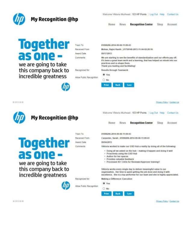 HP Awards and Recognition