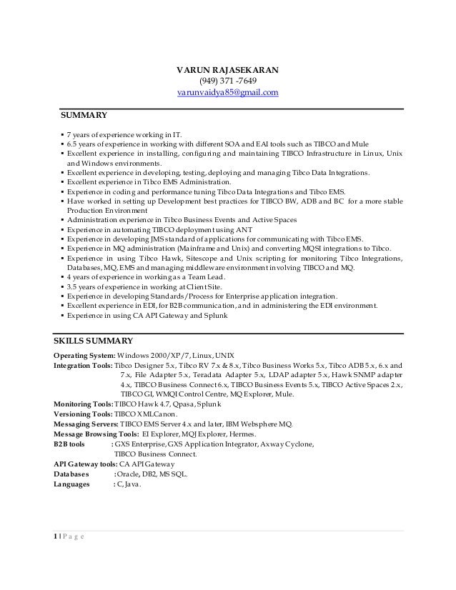 varun rajasekaran tibco