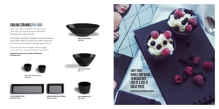 cooling ceramics for food
Keep it cool. With the Magisso®
Cooling Ceramics
you’re sure to serve all foods, desserts and snacks
deliciously fresh, right at the table.
It’s so simple. Just soak the Ceramics in water for 60 seconds
before filling it with food or drink. The cooled Ceramics will
keep contents fresh throughout breakfast, lunch or dinner.
TIP: create your very own design or write a message
on the side of the Ceramics with chalk. Cool and clever.
Material: Food safe ceramics. LFGB and FDA tested.
Dishwasher safe.
70616 SALAD BOWL
Vol: 2.5 L
70614 FRUIT BOWL
Vol: 1 L
70612 DESSERT CUP
Vol: 3.5 dl
70610 DIP CUP (set of two)
Vol: 0.5 dl
70620 SERVING PLATE SMALL
Size: 14 x 14 cm
70622 SERVING PLATE
Size: 28 x 14 cm
Love this!
Makes you want
to reach out,
feel it & use it.
Great piece.
Design Milk of the Cooling Ceramics
 