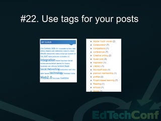 #22. Use tags for your posts
 