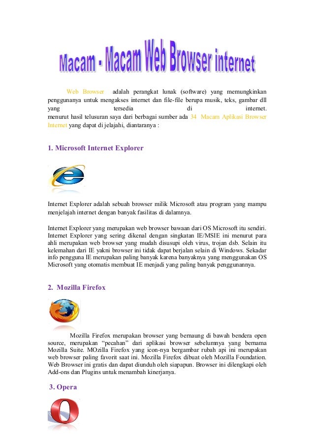Internet explorer merupakan salah satu contoh dari program aplikasi 2021