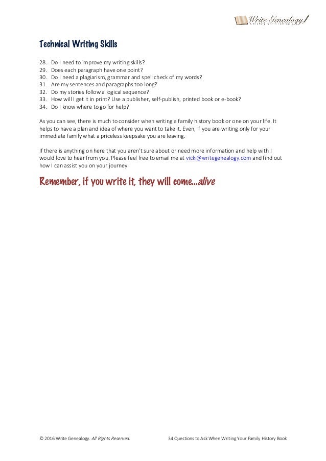 how to write a family history book