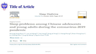 Title of Article
12/10/2020 Sworup KC 11
 