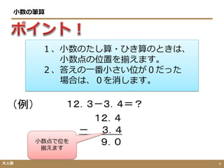 小数のたし算 ひき算