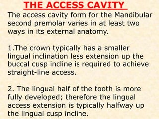ACCESSORY CANALSMostly found in the apical third Lateral canals may be found in 44.3% cases Usually a good biomechanics preparation cleanses the canal well and is filled with the sealer during Obturation.The ability to cleanse and seal these canals have an impact on the prognosis