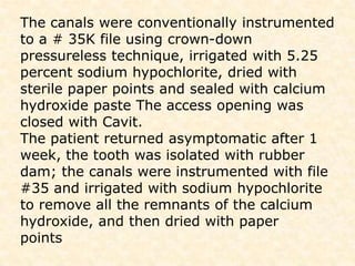In cases in which there is an immature apex, calcium hydroxide is used to stimulate apexificationDENS EVAGINATUSDens evaginatus is a developmental anomaly that manifests as a tubercle emerging from the surface of the affected tooth.