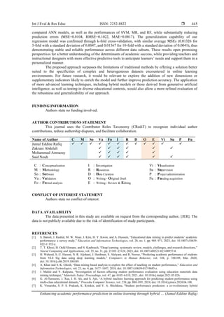 Enhancing academic performance prediction in online learning through ...
