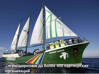 [INSERT YOUR OWN 350 ACTION PHOTO!]

…и расширилась до более 400 партнерских
организаций …

 