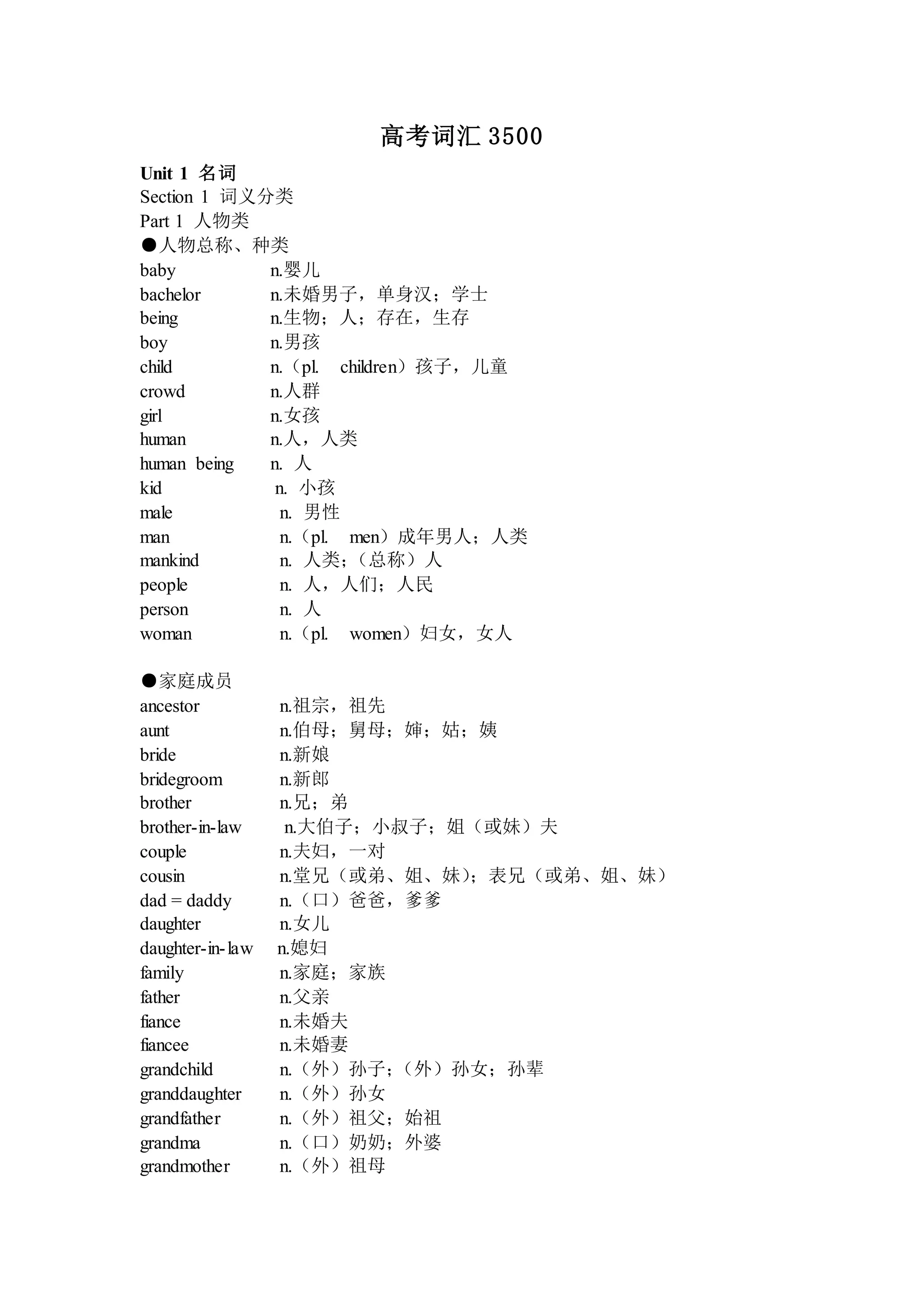 高考词汇3500 | DOCX, image size:2048x2896