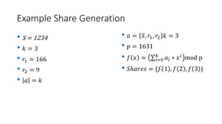 Shamir Secret Sharing Presentation | PPTX