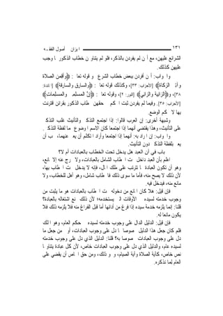 ‫ﺍﳌﻴﺰﺍﻥ ﰲ ﺃﺻﻮﻝ ﺍﻟﻔﻘـﻪ‬                                                             ‫١٣١‬
‫ﺍﻟﺸﺮﺍﺋﻊ ﻋﻠﻴﻬﻦ، ﻣﻊ ﺃ‪‬ﻦ ﻟﹶﻢ ﻳﻔﺮﺩﻥ ﺑﺎﻟﺬﻛﺮ، ﻓﻠﻮ ﻟﹶﻢ ﻳﺘﻨﺎﻭﳍﻦ ﺧﻄﺎﺏ ﺍﻟﺬﻛﻮﺭ ﳌﺎ ﻭﺟﺐ‬
                                                                        ‫ﻋﻠﻴﻬﻦ ﻛﺬﻟﻚ.‬
‫ﻭﺍﳉﻮﺍﺏ: ﺃ‪‬ﻦ ﺃﻓﺮﺩﻥ ﺑﺒﻌﺾ ﺧﻄﺎﺏ ﺍﻟﺸﺮﻉ ﳓﻮ ﻗﻮﻟﻪ ﺗﻌﺎﱃ: ‪‬ﻭﹶﺃﻗﻤﻦ ﺍﻟﺼﻼﺓ‬
‫‪    ِ ‬ﹶﹶ‬
‫‪‬ﺁﺗﲔ ﺍﻟﺰ ﹶﺎﺓ‪] ‬ﺍﻷﺣﺰﺍﺏ: ٣٣[، ﻭﻛﺬﻟﻚ ﻗﻮﻟﻪ ﺗﻌﺎﱃ: ‪ ‬ﺍﻟ ‪‬ﺎﺭﻕ ‪‬ﺍﻟ ‪‬ﺎﺭﻗﺔ‪] ‬ﺍﳌﺎﺋﺪﺓ:‬
          ‫ﻭ ﺴ ِ ‪ ‬ﻭ ﺴ ِﹶ ﹸ‬                                                 ‫ﻭ ِ ‪ ‬ﻛ ﹶ‬
‫٨٣[، ﻭ‪‬ﺍﻟﺰ‪‬ﺍِﻧ‪‬ﻴﺔﹸ ﻭ‪‬ﺍﻟﺰ‪‬ﺍﻧِﻲ‪] ‬ﺍﻟﻨﻮﺭ: ٢[، ﻭﻗﻮﻟﻪ ﺗﻌﺎﱃ: ‪ِ‬ﺇﻥ ﺍﹾﻟﻤ‪‬ﺴ ِﻠﻤﲔ ﻭ‪‬ﺍﹾﻟﻤﺴ ِﻠﻤ‪‬ﺎﺕ‪‬‬
  ‫ﱠ ‪ِ  ِ ‬‬
‫]ﺍﻷﺣﺰﺍﺏ: ٥٣[. ﻭﻓﻴﻤﺎ ﻟﹶﻢ ﻳﻔﺮﺩﻥ ﺛﺒﺖ ﺍﳊﻜﻢ ﰲ ﺣﻘﻬﻦ ﲞﻄﺎﺏ ﺍﻟﺬﻛﻮﺭ ﺑﻘﺮﺍﺋﻦ ﺍﻗﺘﺮﻧﺖ‬
                                                                ‫ﺑِﻬﺎ ﻻ ﲝﻜﻢ ﺍﻟﻮﺿﻊ.‬
‫ﻭﺷﺒﻬﺔ ﺃﺧﺮﻯ: ﺇﻥ ﺍﻟﻌﺮﺏ ﻗﺎﻟﻮﺍ: ﺇﺫﺍ ﺍﺟﺘﻤﻊ ﺍﻟﺘﺬﻛﲑ ﻭﺍﻟﺘﺄﻧﻴﺚ ﻏﻠﺐ ﺍﻟﺘﺬﻛﲑ‬
‫ﻋﻠﻰ ﺍﻟﺘﺄﻧﻴﺚ، ﻭﻫﺬﺍ ﻳﻘﺘﻀﻲ ﺃ‪‬ﻬﻤﺎ ﺇﺫﺍ ﺍﺟﺘﻤﻌﺎ ﻛﺎﻥ ﺍﻻﺳﻢ ﺍﳌﻮﺿﻮﻉ ﳍﻤﺎ ﻟﻔﻈﺔ ﺍﻟﺘﺬﻛﲑ.‬
                                                       ‫ﻧ‬
‫ﻭﺍﳉﻮﺍﺏ: ﺇﻥ ﺍﳌﺮﺍﺩ ﺑﻪ: ﺃ‪‬ﻬﻤﺎ ﺇﺫﺍ ﺍﺟﺘﻤﻌﺎ ﻭﺃﺭﺍﺩ ﺍﳌﺘﻜﻠﻢ ﺃﻥ ﻳﻌﱪ ﻋﻨﻬﻤﺎ، ﳚﺐ ﺃﻥ‬
                                                    ‫ﻧ‬
                                                   ‫ﻳﻌﱪ ﺑﻠﻔﻈﺔ ﺍﻟﺘﺬﻛﲑ ﺩﻭﻥ ﺍﻟﺘﺄﻧﻴﺚ.‬
          ‫ﺑﺎب ﻓﻲ أن اﻟﻌﺒﺪ هﻞ ﻳﺪﺧﻞ ﺗﺤﺖ اﻟﺨﻄﺎب ﺑﺎﻟﻌﺒﺎدات أم ﻻ؟‬
‫ﺍﻋﻠﻢ ﺑﺄﻥ ﺍﻟﻌﺒﺪ ﺩﺍﺧﻞ ﲢﺖ ﺍﳋﻄﺎﺏ ﺍﻟﺸﺎﻣﻞ ﺑﺎﻟﻌﺒﺎﺩﺍﺕ، ﻭﻻ ﳜﺮﺝ ﻋﻨﻪ ﺇﻻ ﳌﺎﻧﻊ،‬
‫ﻭﻫﻮ ﺃﻥ ﺗﻜﻮﻥ ﺍﻟﻌﺒﺎﺩﺓ ﳑﺎ ﺗﺘﺮﺗﺐ ﻋﻠﻰ ﻣﻠﻚ ﺍﳌﺎﻝ، ﻓﺈﻧﻪ ﻻ ﻳﺪﺧﻞ ﲢﺖ ﺍﳋﻄﺎﺏ ﺑِﻬﺎ،‬
‫ﻷﻥ ﺫﻟﻚ ﻻ ﻳﺼﺢ ﻣﻨﻪ، ﻓﺄﻣﺎ ﻣﺎ ﺳﻮﻯ ﺫﻟﻚ ﻓﺎﳋﻄﺎﺏ ﺷﺎﻣﻞ، ﻭﻫﻮ ﺃﻫﻞ ﻟﻠﺨﻄﺎﺏ، ﻭﻻ‬
                                                          ‫ﻣﺎﻧﻊ ﻣﻨﻪ، ﻓﻴﺪﺧﻞ ﻓﻴﻪ.‬
‫ﻓﺈﻥ ﻗﻴﻞ: ﻫﻼ ﻛﺎﻥ ﺍﳌﺎﻧﻊ ﻣﻦ ﺩﺧﻮﻟﻪ ﲢﺖ ﺍﳋﻄﺎﺏ ﺑﺎﻟﻌﺒﺎﺩﺍﺕ ﻫﻮ ﻣﺎ ﻳﺜﺒﺖ ﻣﻦ‬
‫ﻭﺟﻮﺏ ﺧﺪﻣﺘﻪ ﻟﺴﻴﺪﻩ ﰲ ﺍﻷﻭﻗﺎﺕ ﺍﻟﱵ ﻳﺴﺘﺨﺪﻣﻪ؛ ﻷﻥ ﺫﻟﻚ ﳝﻨﻊ ﺍﺷﺘﻐﺎﻟﻪ ﺑﺎﻟﻌﺒﺎﺩﺓ؟‬
‫ﻗﻠﻨﺎ: ﺇ‪‬ﻤﺎ ﻳﻠﺰﻣﻪ ﺧﺪﻣﺔ ﺳﻴﺪﻩ ﺇﺫﺍ ﻓﺮﻍ ﻣﻦ ﺃﺩﺍﺋﻬﺎ ﺃﻣﺎ ﻗﺒﻞ ﺍﻟﻔﺮﺍﻍ ﻣﻨﻪ ﻓﻼ ﻳﻠﺰﻣﻪ ﺫﻟﻚ ﻓﻼ‬
                                                                          ‫ﻧ‬
                                                                ‫ﻳﻜﻮﻥ ﻣﺎﻧﻌ‪‬ﺎ ﻟﻪ.‬
‫ﻓﺈﻥ ﻗﻴﻞ: ﺍﻟﺪﻟﻴﻞ ﺍﻟﺪﺍﻝ ﻋﻠﻰ ﻭﺟﻮﺏ ﺧﺪﻣﺘﻪ ﻟﺴﻴﺪﻩ ﰲ ﺣﻜﻢ ﺍﻟﻌﺎﻡ، ﻭﻫﻮ ﺍﳌﻠﻚ‬
‫ﻓﻠﻢ ﻛﺎﻥ ﺟﻌﻞ ﻫﺬﺍ ﺍﻟﺪﻟﻴﻞ ﳐﺼﻮﺻ‪‬ﺎ ﲟﺎ ﺩﻝ ﻋﻠﻰ ﻭﺟﻮﺏ ﺍﻟﻌﺒﺎﺩﺍﺕ، ﺃﻭﱃ ﻣﻦ ﺟﻌﻞ ﻣﺎ‬
‫ﺩﻝ ﻋﻠﻰ ﻭﺟﻮﺏ ﺍﻟﻌﺒﺎﺩﺍﺕ ﳐﺼﻮﺻ‪‬ﺎ ﺑﻪ؟ ﻗﻠﻨﺎ: ﺍﻟﺪﻟﻴﻞ ﺍﻟﺬﻱ ﺩﻝ ﻋﻠﻰ ﻭﺟﻮﺏ ﺧﺪﻣﺘﻪ‬
‫ﻟﺴﻴﺪﻩ ﻋﺎﻡ، ﻭﺍﻟﺪﻟﻴﻞ ﺍﻟﺬﻱ ﺩﻝ ﻋﻠﻰ ﻭﺟﻮﺏ ﺍﻟﻌﺒﺎﺩﺍﺕ ﺧﺎﺹ، ﻷﻥ ﻛﻞ ﻋﺒﺎﺩﺓ ﻳﺘﻨﺎﻭﳍﺎ‬
‫ﻧﺺ ﺧﺎﺹ، ﻛﺂﻳﺔ ﺍﻟﺼﻼﺓ ﻭﺁﻳﺔ ﺍﻟﺼﻴﺎﻡ، ﻭﳓﻮ ﺫﻟﻚ، ﻭﻣﻦ ﺣﻖ ﺍﳋﺎﺹ ﺃﻥ ﻳﻘﻀﻲ ﻋﻠﻰ‬
                                                               ‫ﺍﻟﻌﺎﻡ ِﻟﻤ‪‬ﺎ ﻧﺬﻛﺮﻩ.‬
 