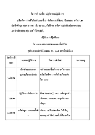 16                            ก

            ( ก                        F ก                 15           กก                          F                                     F CD
           ก F                         1 F                 A5 F ก 8                         F                     ก                F กก
    A4               ก               CD F ก

                                                                ก

                                                                        ก

                                        ก                                   E book ก                                               ก

                             ก                                      กก

                             ก
                                 ก                     F        ก                               F
16/08/54



                             ก                         ก                        F                             F                F
17/08/54                                               ก                                                ก F
                                                   F

                 F       F                                                          F   F                             F
23/08/54
                                 1                                  F                                     F               กF
 