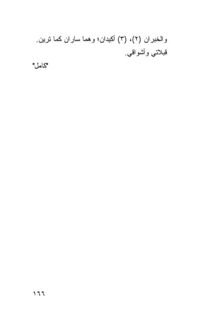 ‫ﻭﺍﻟﺨﺒﺭﺍﻥ )٢(، )٣( ﺃﻜﻴﺩﺍﻥ؛ ﻭﻫﻤﺎ ﺴﺎﺭﺍﻥ ﻜﻤﺎ ﺘﺭﻴﻥ.‬
                                ‫ﻗﺒﻼﺘﻲ ﻭﺃﺸﻭﺍﻗﻲ.‬
‫"ﻜﺎﻤل"‬




‫٦٦١‬
 