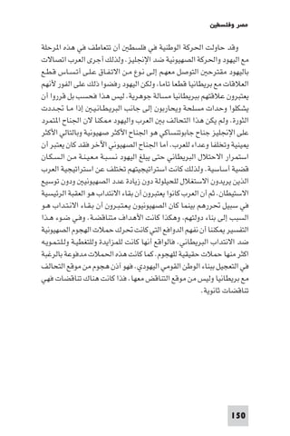 ‫ﻣﺼﺮ وﻓﻠﺴﻄ‬

‫وﻗﺪ ﺣﺎوﻟﺖ اﳊﺮﻛﺔ اﻟﻮﻃﻨﻴﺔ ﻓﻲ ﻓﻠﺴﻄ أن ﺗﺘﻌﺎﻃﻒ ﻓﻲ ﻫﺬه ا ﺮﺣﻠﺔ‬
‫ﻣﻊ اﻟﻴﻬﻮد واﳊﺮﻛﺔ اﻟﺼﻬﻴﻮﻧﻴﺔ ﺿﺪ اﻹﳒﻠﻴﺰ. وﻟﺬﻟﻚ أﺟﺮى اﻟﻌﺮب اﺗﺼﺎﻻت‬
‫ﺑﺎﻟﻴﻬﻮد ﻣﻘﺘﺮﺣ اﻟﺘﻮﺻﻞ ﻣﻌﻬـﻢ إﻟـﻰ ﻧـﻮع ﻣـﻦ اﻻﺗـﻔـﺎق ﻋـﻠـﻰ أﺗـﺴـﺎس ﻗـﻄـﻊ‬
‫اﻟﻌﻼﻗﺎت ﻣﻊ ﺑﺮﻳﻄﺎﻧﻴﺎ ﻗﻄﻌﺎ ﺗﺎﻣﺎ وﻟﻜﻦ اﻟﻴﻬﻮد رﻓﻀﻮا ذﻟﻚ ﻋﻠﻰ اﻟﻔﻮر ﻷﻧﻬﻢ‬
‫ﻳﻌﺘﺒﺮون ﻋﻼﻗﺘﻬﻢ ﺑﺒﺮﻳﻄﺎﻧﻴﺎ ﻣﺴﺎﻟﺔ ﺟﻮﻫﺮﻳﺔ. ﻟﻴﺲ ﻫﺬا ﻓﺤﺴﺐ ﺑﻞ ﻗﺮروا أن‬
‫ﻳﺸﻜﻠﻮا وﺣﺪات ﻣﺴﻠﺤﺔ وﻳﺤﺎرﺑﻮن إﻟﻰ ﺟﺎﻧﺐ اﻟﺒﺮﻳـﻄـﺎﻧـﻴـ إذا ﻣـﺎ ﲡـﺪدت‬
‫اﻟﺜﻮرة. وﻟﻢ ﻳﻜﻦ ﻫﺬا اﻟﺘﺤﺎﻟﻒ ﺑ اﻟﻌﺮب واﻟﻴﻬﻮد ﻜﻨﺎ ﻻن اﳉﻨﺎح ا ﺘﻤﺮد‬
‫ﻋﻠﻰ اﻹﳒﻠﻴﺰ ﺟﻨﺎح ﺟﺎﺑﻮﺗﻨﺴﺎﻛﻲ ﻫﻮ اﳉﻨﺎح اﻷﻛﺜﺮ ﺻﻬﻴﻮﻧﻴﺔ وﺑﺎﻟﺘﺎﻟﻲ اﻷﻛﺜﺮ‬
‫ﻴﻨﻴﺔ وﺗﺨﻠﻔﺎ وﻋﺪاء ﻟﻠﻌﺮب. أﻣﺎ اﳉﻨﺎح اﻟﺼﻬﻴﻮﻧﻲ اﻵﺧﺮ ﻓﻘﺪ ﻛﺎن ﻳﻌﺘﺒﺮ أن‬
‫اﺳﺘﻤﺮار اﻻﺣﺘﻼل اﻟﺒﺮﻳﻄﺎﻧﻲ ﺣﺘﻰ ﻳﺒﻠﻎ اﻟﻴﻬﻮد ﻧـﺴـﺒـﺔ ﻣـﻌـﻴـﻨـﺔ ﻣـﻦ اﻟـﺴـﻜـﺎن‬
‫ﻗﻀﻴﺔ أﺳﺎﺳﻴﺔ. وﻟﺬﻟﻚ ﻛﺎﻧﺖ اﺳﺘﺮاﺗﻴﺠﻴﺘﻬﻢ ﺗﺨﺘﻠﻒ ﻋﻦ اﺳﺘﺮاﺗﻴﺠﻴﺔ اﻟﻌﺮب‬
‫اﻟﺬﻳﻦ ﻳﺮﻳﺪون اﻻﺳﺘﻐﻼل ﻟﻠﺤﻴﻠﻮﻟﺔ دون زﻳﺎدة ﻋﺪد اﻟﺼﻬﻴﻮﻧﻴ ودون ﺗﻮﺳﻴﻊ‬
‫اﻻﺳﺘﻴﻄﺎن. ﺛﻢ أن اﻟﻌﺮب ﻛﺎﻧﻮا ﻳﻌﺘﺒﺮون أن ﺑﻘﺎء اﻻﻧﺘﺪاب ﻫﻮ اﻟﻌﻘﺒﺔ اﻟﺮﺋﻴﺴﻴﺔ‬
‫ﻓﻲ ﺳﺒﻴﻞ ﲢﺮرﻫﻢ ﺑﻴﻨﻤﺎ ﻛﺎن اﻟﺼﻬﻴﻮﻧﻴﻮن ﻳـﻌـﺘـﺒـﺮون أن ﺑـﻘـﺎء اﻻﻧـﺘـﺪاب ﻫـﻮ‬
‫اﻟﺴﺒﺐ إﻟﻰ ﺑﻨﺎء دوﻟﺘﻬﻢ وﻫﻜﺬا ﻛﺎﻧﺖ اﻷﻫﺪاف ﻣﺘﻨﺎﻗﻀـﺔ. وﻓـﻲ ﺿـﻮء ﻫـﺬا‬
‫اﻟﺘﻔﺴﻴﺮ ﻜﻨﻨﺎ أن ﻧﻔﻬﻢ اﻟﺪواﻓﻊ اﻟﺘﻲ ﻛﺎﻧﺖ ﲢﺮك ﺣﻤﻼت اﻟﻬﺠﻮم اﻟﺼﻬﻴﻮﻧﻴﺔ‬
‫ﺿﺪ اﻻﻧﺘﺪاب اﻟﺒﺮﻳﻄﺎﻧﻲ. ﻓﺎﻟﻮاﻗﻊ أﻧﻬﺎ ﻛﺎﻧﺖ ﻟﻠﻤﺰاﻳﺪة وﻟﻠﺘﻐﻄﻴـﺔ وﻟـﻠـﺘـﻤـﻮﻳـﻪ‬
‫اﻛﺜﺮ ﻣﻨﻬﺎ ﺣﻤﻼت ﺣﻘﻴﻘﻴﺔ ﻟﻠﻬﺠﻮم. ﻛﻤﺎ ﻛﺎﻧﺖ ﻫﺬه اﳊﻤﻼت ﻣﺪﻓﻮﻋﺔ ﺑﺎﻟﺮﻏﺒﺔ‬
‫ﻓﻲ اﻟﺘﻌﺠﻴﻞ ﺑﺒﻨﺎء اﻟﻮﻃﻦ اﻟﻘﻮﻣﻲ اﻟﻴﻬﻮدي. ﻓﻬﻮ آذن ﻫﺠﻮم ﻣﻦ ﻣﻮﻗﻊ اﻟﺘﺤﺎﻟﻒ‬
‫ﻣﻊ ﺑﺮﻳﻄﺎﻧﻴﺎ وﻟﻴﺲ ﻣﻦ ﻣﻮﻗﻊ اﻟﺘﻨﺎﻗﺾ ﻣﻌﻬﺎ. ﻓﺬا ﻛﺎﻧﺖ ﻫﻨﺎك ﺗﻨﺎﻗﻀﺎت ﻓﻬﻲ‬
                                                           ‫ﺗﻨﺎﻗﻀﺎت ﺛﺎﻧﻮﻳﺔ.‬




                                                                   ‫051‬
 