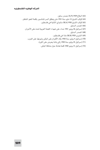 ‫اﳊﺮﻛﺔ اﻟﻮﻃﻨﻴﺔ اﻟﻔﻠﺴﻄﻴﻨﻴﺔ‬

                                                   ‫)٣٦( اﻟﺒﻼغ ٩٢٩١/٩/٥٢ ﻣﺼﺪر ﺳﺎﺑﻖ.‬
       ‫)٤٦( ﻛﻮﻛﺐ اﻟﺸﺮق ٤١ ﻣﺎﻳﻮ ﺳﻨﺔ ١٣٩١ ﻣﺘﻰ ﻳﻨﻄﻠﻖ اﻟﺴﺮ ﺗﺸﺎﻧﺴﻮر ﺑﻜﻠﻤﺔ اﻟﻌﻔﻮ ا ﻨﺘﻈﺮ.‬
                                ‫)٥٦( ﻛﻮﻛﺐ اﻟﺸﺮق ٠٣٩١/٦/٨٢ دﻧﺸﻮاي اﻟﺜﺎﻧﻴﺔ ﻓﻲ ﻓﻠﺴﻄ .‬
                                                                ‫)٦٦( ا ﺼﺪر اﻟﺴﺎﺑﻖ.‬
          ‫)٧٦( إﺳﺮاﺋﻴﻞ ٦٢ ﻳﻮﻧﻴﻮ ١٣٩١ ﺣﺪاد ﻋﻠﻰ ﺷﻬﺪاء اﻟﻠﺠﻨﺔ اﻟﻌﺮﺑﻴﺔ ﲢﺚ ﻋﻠﻰ اﻷﺟﺮام.‬
                                                                ‫)٨٦( ا ﺼﺪر اﻟﺴﺎﺑﻖ.‬
                                            ‫)٩٦( اﻟﺸﻮرى ٩٢٩١/٨/٨٢ ﻣﺎذا ﻓﻲ ﻓﻠﺴﻄ .‬
             ‫)٠٧( إﺳﺮاﺋﻴﻞ ٤ ﻳﻮﻟﻴﻮ ﺳﻨﺔ ٠٣٩١ ﺑﻜﺎء اﻷﻫﺮام ﻋﻠﻰ ا ﺒﻜﻰ وﻏﻴﺮﺗﻬﺎ ﻋﻠﻰ اﻟﻌﺮب.‬
                            ‫)١٧( إﺳﺮاﺋﻴﻞ ٥٢ ﻳﻮﻟﻴﻮ ﺳﻨﺔ ٠٢٩١ زﻛﻲ ﺑﺎﺷﺎ ﻳﺤﺮض ﻋﻠﻰ اﻟﺜﻮرة.‬
                             ‫)٢٧( إﺳﺮاﺋﻴﻞ ١٣ ﻳﻮﻧﻴﻮ ٠٢٩١ ﻛﻠﻤﺔ ﻫﺎدﺋﺔ ﺣﻮل ﻣﺸﻜﻠﺔ ا ﺒﻜﻰ.‬




‫902‬
 