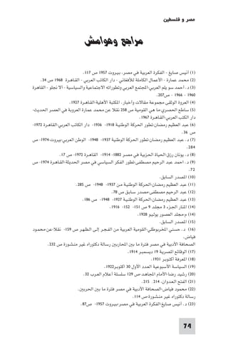 ‫ﻣﺼﺮ و ﻓﻠﺴﻄ‬


                              ‫ﻣﺮاﺟﻊ وﻫﻮاﻣﺶ‬

                            ‫)١( أﻧﻴﺲ ﺻﺎﻳﻎ - اﻟﻔﻜﺮة اﻟﻌﺮﺑﻴﺔ ﻓﻲ ﻣﺼﺮ ﺑـﻴـﺮوت ٧٥٩١ ص ٧١١.‬
    ‫)٢( ﻣﺤﻤﺪ ﻋﻤﺎرة - اﻷﻋﻤﺎل اﻟﻜﺎﻣﻠﺔ ﻟﻸﻓﻐﺎﻧﻲ - دار اﻟﻜﺎﺗﺐ اﻟﻌﺮﺑﻲ - اﻟﻘـﺎﻫـﺮة ٨٦٩١ ص ٤٣.‬
‫)٣( د. أﺣﻤﺪ ﺳﻮ ﻳﻠﻢ اﻟﻌﺮﺑﻲ-اﺠﻤﻟﺘﻤﻊ اﻟﻌﺮﺑﻲ وﺗﻄﻮراﺗﻪ اﻻﺟﺘﻤﺎﻋﻴﺔ واﻟﺴﻴﺎﺳﻴﺔ - آﻻ ﳒﻠﻮ - اﻟﻘﺎﻫﺮة‬
                                                                         ‫٠٦٩١ - ٦٦٩١ - ص٧٠٢.‬
                     ‫)٤( اﻟﻌﺮوة اﻟﻮﺛﻘﻰ ﻣﺠﻤﻮﻋﺔ ﻣﻘﺎﻻت وأﺧﺒﺎر. ا ﻜﺘﺒﺔ اﻷﻫﻠﻴﺔ-اﻟﻘـﺎﻫـﺮة ٧٢٩١.‬
‫)٥( ﺳﺎﻃﻊ اﳊﺼﺮي-ﻣﺎ ﻫﻲ اﻟﻘﻮﻣﻴﺔ ص ٨٥٢ ﻧﻘﻼ ﻋﻦ ﻣﺤﻤﺪ ﻋﻤﺎرة اﻟﻌﺮوﺑﺔ ﻓﻲ اﻟﻌﺼﺮ اﳊﺪﻳﺚ-‬
                                                              ‫دار اﻟﻜﺘﺐ اﻟﻌﺮﺑﻲ-اﻟﻘـﺎﻫـﺮة ٧٦٩١.‬
‫)٦( ﻋﺒﺪ اﻟﻌﻈﻴﻢ رﻣﻀﺎن-ﺗﻄﻮر اﳊﺮﻛﺔ اﻟﻮﻃﻨﻴـﺔ ٨١٩١- ٦٣٩١- دار اﻟﻜﺎﺗﺐ اﻟﻌﺮﺑﻲ-اﻟﻘﺎﻫـﺮة ٢٧٩١-‬
                                                                                       ‫ص ٦٣.‬
‫)٧( د. ﻋﺒﺪ اﻟﻌﻈﻴﻢ رﻣﻀﺎن-ﺗﻄﻮر اﳊﺮﻛﺔ اﻟﻮﻃﻨﻴﺔ ٧٣٩١- ٨٤٩١- اﻟﻮﻃﻦ اﻟﻌﺮﺑﻲ-ﺑﻴﺮوت-٤٧٩١- ص‬
                                                                                          ‫٤٨٢.‬
               ‫)٨( د. ﻳﻮﻧﺎن رزق-اﳊﻴﺎة اﳊﺰﺑﻴﺔ ﻓﻲ ﻣﺼـﺮ ٢٨٨١- ٤١٩١- اﻟﻘﺎﻫـﺮة ٢٧٩١- ص ٧١.‬
‫)٩( د. اﺣﻤﺪ ﻋﺒﺪ اﻟﺮﺣﻴﻢ ﻣﺼﻄﻔﻰ-ﺗﻄﻮر اﻟﻔﻜﺮ اﻟﺴﻴﺎﺳﻲ ﻓﻲ ﻣﺼﺮ اﳊﺪﻳﺜﺔ-اﻟﻘـﺎﻫـﺮة ٤٧٩١- ص‬
                                                                                           ‫٢٧.‬
                                                                           ‫)٠١( ا ﺼﺪر اﻟﺴﺎﺑﻖ.‬
                        ‫)١١( ﻋﺒﺪ اﻟﻌﻈﻴﻢ رﻣﻀﺎن-اﳊﺮﻛﺔ اﻟﻮﻃﻨﻴـﺔ ﻣـﻦ ٧٣٩١- ٨٤٩١- ص ٥٨٢.‬
                                             ‫)٢١( ﻋﺒﺪ اﻟﺮﺣﻴﻢ ﻣﺼﻄﻔﻰ-ﻣﺼﺪر ﺳـﺎﺑـﻖ ص ٨٧.‬
                            ‫)٣١( ﻋﺒﺪ اﻟﻌﻈﻴﻢ رﻣﻀﺎن-اﳊﺮﻛﺔ اﻟﻮﻃﻨـﻴـﺔ ٧٢٩١- ٨٤٩١- ص ٦٨١.‬
                                            ‫)٤١( ا ﻨﺎر اﳉـﺰء ٣ ﻣﺠﻠـﺪ ٩ ص ١٥١- ٢٥١- ٦١٩١.‬
                                                             ‫)٤١( م-ﻣﺠﻠﺪ اﻟﻌﺼﻮر ﻳﻮﻟـﻴـﻮ ٨٢٩١.‬
                                                                           ‫)٥١( ا ﺼﺪر اﻟﺴﺎﺑﻖ.‬
‫)٦١( د. ﺣﺴﻨﻲ اﺨﻤﻟﺮﺑﻮﻃﻠﻲ-اﻟﻘﻮﻣﻴﺔ اﻟﻌﺮﺑﻴﺔ ﻣﻦ اﻟﻔـﺠـﺮ إﻟـﻰ اﻟـﻈـﻬـﺮ ص ٩٥١- ﻧﻘﻼ-ﻋﻦ-ﻣﺤﻤـﻮد‬
                                                                                        ‫ﻓﻴﺎض.‬
         ‫اﻟﺼﺤﺎﻓﺔ اﻷدﺑﻴﺔ ﻓﻲ ﻣﺼﺮ ﻓﺘﺮة ﻣﺎ ﺑ اﶈﺎرﺑ رﺳﺎﻟﺔ دﻛﺘﻮراه ﻏﻴﺮ ﻣﻨـﺸـﻮرة ص ٢٣٢.‬
                                                       ‫)٧١( اﻟﻮﻗﺎﺋﻊ ا ﺼﺮﻳـﺔ ٩١ دﻳﺴﻤﺒـﺮ ٤١٩١.‬
                                                                     ‫)٨١( ا ﻌﺮﻓﺔ أﻛﺘـﻮﺑـﺮ ١٣٩١.‬
                                         ‫)٩١( اﻟﺴﻴﺎﺳﺔ اﻷﺳﺒﻮﻋﻴﺔ اﻟﻌـﺪد اﻷول ٠٣ اﻛﺘﻮﺑـﺮ٢٢٩١.‬
                             ‫)٠٢( رﺷﻴﺪ رﺿﺎ-اﻷﻣﺎم اﺠﻤﻟﺎﻫـﺪ-ص ٩٢١ ﺳﻠﺴﻠﺔ أﻋﻼم اﻟﻌـﺮب ٢٣.‬
                                                               ‫)١٢( اﻟﻔﺘﺢ اﻟـﻌـﺪوان ٤١٢٬ ٥١٢.‬
                         ‫)٢٢( ﻣﺤﻤﻮد ﻓﻴﺎض-اﻟﺼﺤﺎﻓﺔ اﻷدﺑﻴﺔ ﻓﻲ ﻣﺼﺮ ﻓﺘﺮة ﻣﺎ ﺑ اﳊﺮﺑ .‬
                                                          ‫رﺳﺎﻟﺔ دﻛﺘﻮراه ﻏﻴﺮ ﻣﻨـﺸـﻮرة-ص ٤١١.‬
                           ‫)٣٢( د. أﻧﻴﺲ ﺻﺎﻳﻎ-اﻟﻔﻜﺮة اﻟﻌﺮﺑﻴﺔ ﻓﻲ ﻣﺼﺮ-ﺑـﻴـﺮوت ٧٥٩١- ص٧٨.‬


                                                                                       ‫47‬
 