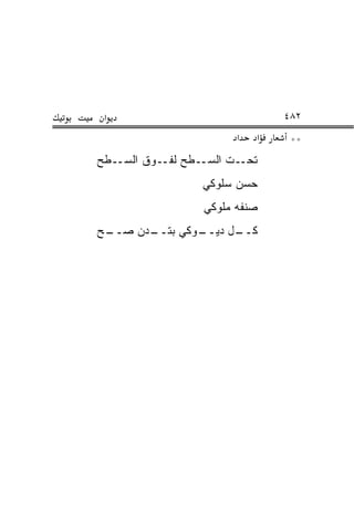 ‫א‬                            ‫٢٨٤‬
                      ‫א‬   ‫א‬    ‫**‬
‫ـﻁﺢ‬‫ـﻁﺢ ـﻭﻕ ﺍﻟﺴـ‬
           ‫ﻟﻔـ‬ ‫ـﺕ ﺍﻟﺴـ‬‫ﺘﺤـ‬
                ‫ﺤﺴﻥ ﺴﻠﻭﻜﻲ‬
                ‫ﺼﻨﻔﻪ ﻤﻠﻭﻜﻲ‬
‫ـﺢ‬
 ‫ـﺩﻥ ﺼــ‬
       ‫ـﻭﻜﻲ ﺒﺘــ‬
               ‫ـل ﺩﻴــ‬
                     ‫ﻜــ‬
 