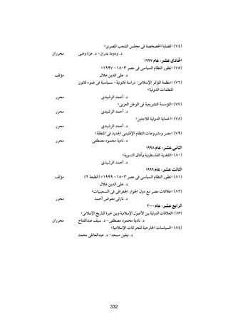 åÈdB*« VFAÃ« fK−Ä v WB B)« U|UCÁò ©∑¥®
Ê«—d×Ä   v³¼Ë …eŽ Æœ ≠Ê«—bÐ …œËœË Æœ
                                                  ±ππ∑ ÂUŽ ∫dAŽ ÈœU(«
                      å±ππ∑ ≠±∏∞≥ dBÄ v vÝU} Ã« ÂUEMÃ« —uDðò ©∑µ®
 nÃRÄ                ‰ö¼ s|bÃ« vKŽ Æœ
         Êu½UÁ ¡u{ v W}ÝU}?Ý ≠W}½u½UÁ WÝ«—œ ∫vÄöÝù« d9R*« WLEMÄò ©∑∂®
                                                  åW}ÃËbÃ«  ULEM*«
 —d×Ä                 Èb}ýdÃ« bLŠ√ Æœ
                               åvÐdFÃ« sÞuÃ« v W}F|dA²Ã« W ÝR*«ò ©∑∑®
 —d×Ä                 Èb}ýdÃ« bLŠ√ Æœ
                                           ås}¾łöÃ W}ÃËbÃ« W|UL(«ò ©∑∏®
 —d×Ä                 Èb}ýdÃ« bLŠ√ Æœ
                  åWIDM*« v b|b'« vL}KÁù« ÂUEMÃ«  UŽËdAÄË dBÄò ©∑π®
 —d×Ä            vHDBÄ œuL×Ä W|œU½ Æœ
                                                    ±ππ∏ ÂUŽ ∫dAŽ v½U¦Ã«
                                  åW|u ²Ã« ‚U ¬Ë W}M}D KHÃ« W}CIÃ«ò ©∏∞®
                       Èb}ýdÃ« bLŠ√ Æœ
                                                    ±πππ ÂUŽ ∫dAŽ YÃU¦Ã«
 nÃRÄ       ©≤ WF³DÃ«® å±πππ ≠±∏∞≥ dBÄ v vÝU} Ã« ÂUEMÃ« —uDðò ©∏±®
                      ‰ö¼ s|bÃ« vKŽ Æœ
                å U}M}F ²Ã« v v «dG'« —«u'« ‰Ëœ lÄ dBÄ  UÁöŽò ©∏≤®
 —d×Ä             bLŠ√ ÷uFÄ vÃ“U½ Æœ
                                                    ≤∞∞∞ ÂUŽ ∫dAŽ lÐ«dÃ«
          åvÄöÝù« a|—U²Ã« …d³š s}ÐË W}ÄöÝù« ‰u _« s}Ð W}ÃËbÃ«  UÁöFÃ«ò ©∏≥®
Ê«—d×Ä   ÕU²HÃ«b³Ž n}Ý Æœ ≠vHDBÄ œuL×Ä W|œU½ Æœ
                             åW}ÄöÝù«  UÂd×KÃ W}ł—U)«  UÝU} Ã«ò ©∏¥®
         bL×Ä vÞUFÃ«b³Ž Æœ ≠bF Ä s}H}½ Æœ


                             ≥µ±




                             332
 