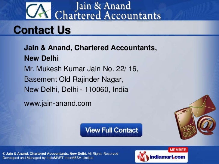 Jain & Anand, Chartered Accountants Delhi India