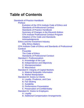 Standards of Practice Handbook CFA Institute 11 Edition Cfa Institute | PDF