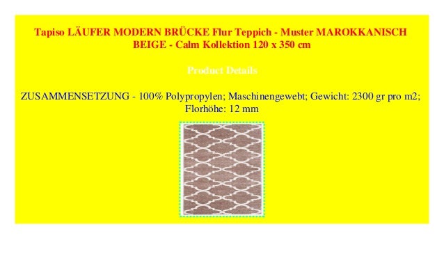 Tapiso Laufer Modern Brucke Flur Teppich Muster Marokkanisch Beige
