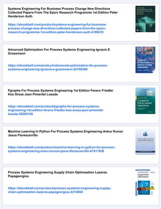 Process Systems Engineering For Pharmaceutical Manufacturing 1st ...