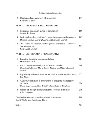 Critical Studies Of Innovation Alternative Approaches To The ...