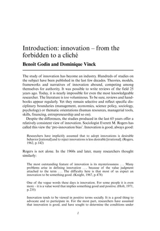 Critical Studies Of Innovation Alternative Approaches To The ...