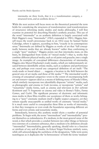 Michael Haneke The Intermedial Void Christopher Rowe | PDF
