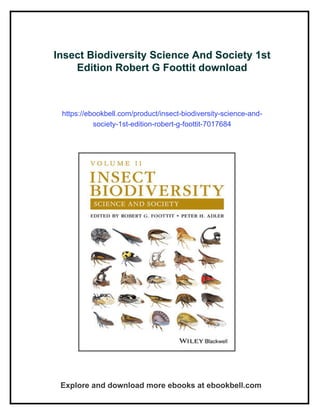 Insect Biodiversity Science And Society 1st Edition Robert G Foottit | PDF