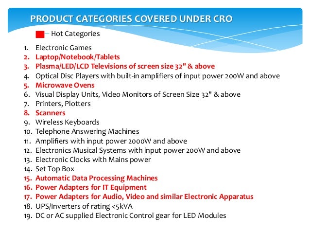 for registration power n requirement Electronics Goods Information and Technology (Requirement
