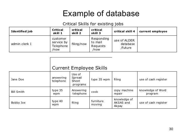 employee training database template