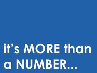 it ’s MORE than a NUMBER... 