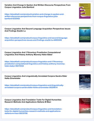 Corpus Linguistics And Variation In English Theory And Description ...
