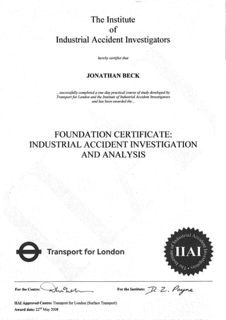 Industrial accident investigation foundation