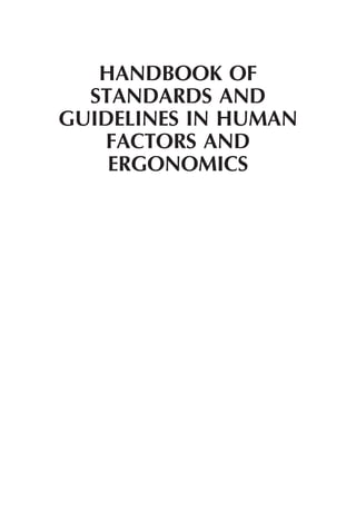 Handbook of Standards and Guidelines in Human Factors and Ergonomics ...