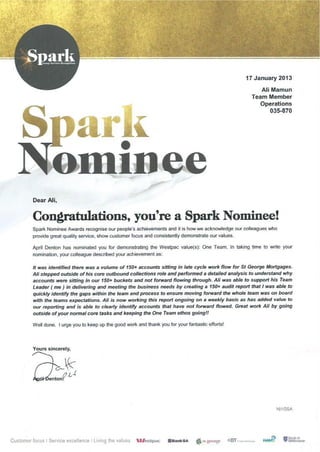 05 Westpac-Jan-2013_Spark Nomination by April Denton - Team Leader
