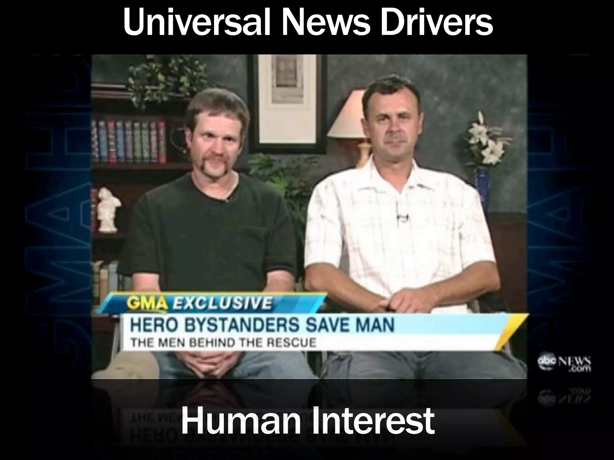 Universal News Drivers




   Human Interest
 