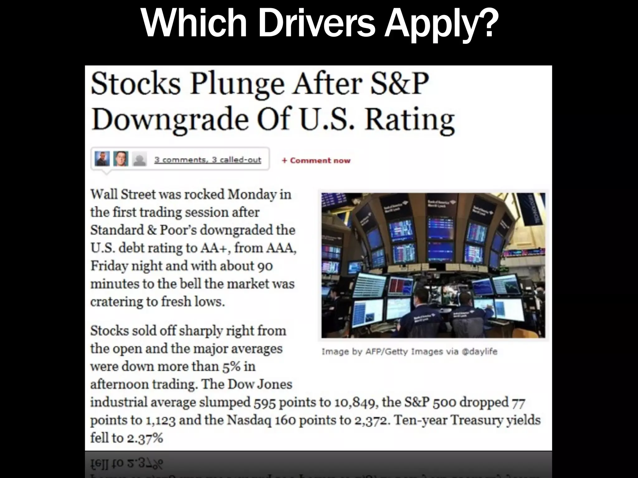 Which Drivers Apply?
 