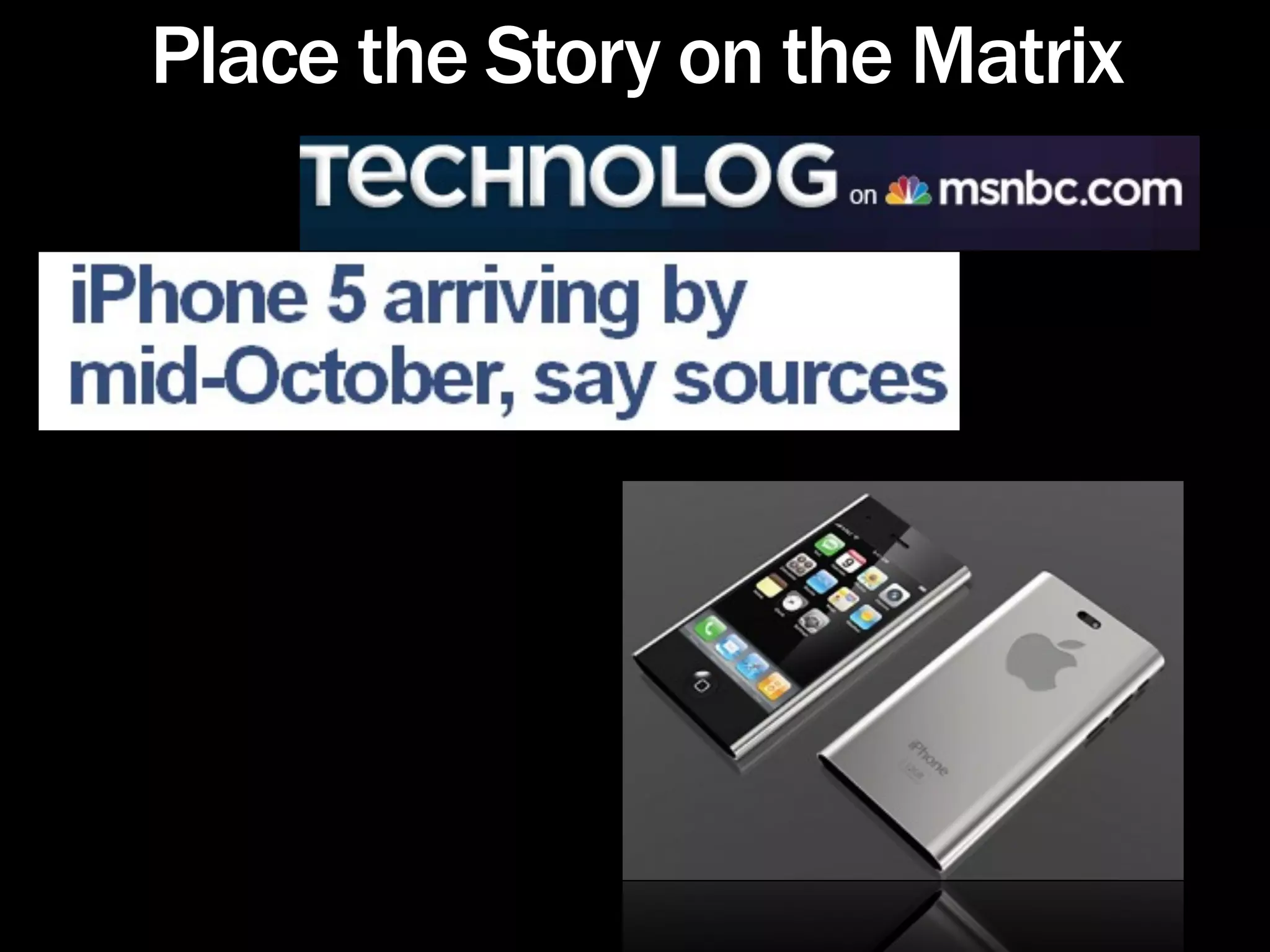 Place the Story on the Matrix
 