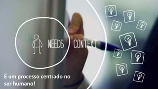 É um processo centrado no
ser humano!
 