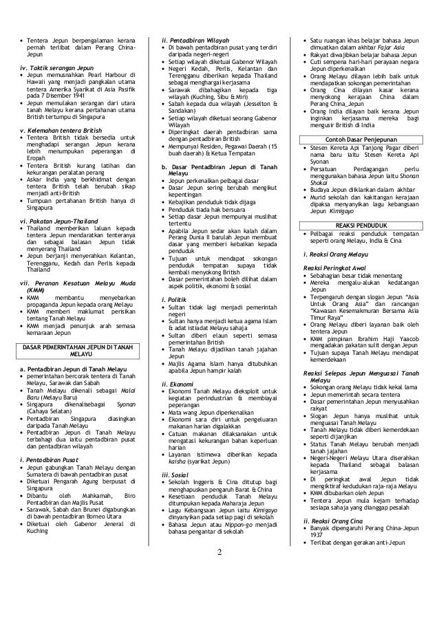 Nota Ringkas Sejarah Tingkatan 3 Kssm 2022