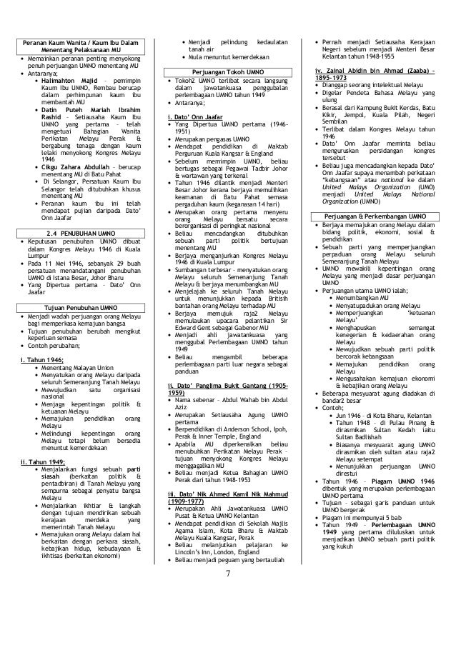 NOTA SEJARAH TINGKATAN 3