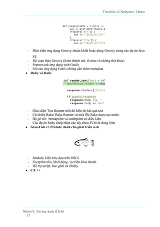 Báo cáo Tìm hiểu tổng quan về netbeans + demo | PDF