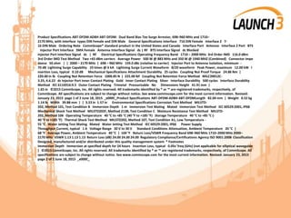 Product Specifications ABT-DFDM-ADBH ABT-DFDM- Dual Band Bias Tee Surge Arrestor, 698–960 MHz and 1710–
2170 MHz, with interface types DIN Female and DIN Male General Specifications Interface 716 DIN Female Interface 2 7-
16 DIN Male Ordering Note CommScope® standard product in the United States and Canada Interface Port Antenna Interface 2 Port BTS
Injector Port Interface SMA Female Antenna Interface Signal dc | RF BTS Interface Signal dc Blocked
Injector Port Interface Signal dc | RF Electrical Specifications Operating Frequency Band 1710 – 2000 MHz 3rd Order IMD 116.0 dBm
3rd Order IMD Test Method Two +43 dBm carriers Average Power 500 W @ 883 MHz and 350 W @ 1940 MHZ (Combined) Connector Impe
dance 50 ohm | | 2000 – 2170 MHz | 698 – 960 MHz 159.0 dBc (relative to carrier) Injector Port to Antenna Isolation, minimum -
70 dB Lightning Surge Capability 10 times @ 6 kA Lightning Surge Current Waveform 8/20 waveform Peak Power, maximum 12.00 kW I
nsertion Loss, typical 0.10 dB Mechanical Specifications Attachment Durability 25 cycles Coupling Nut Proof Torque 24.86 Nm |
220.00 in lb Coupling Nut Retention Force 1000.85 N | 225.00 lbf Coupling Nut Retention Force Method MILC39012C-
3.25, 4.6.22 dc Injector Port Inner Contact Plating Gold Inner Contact Plating Silver Interface Durability 500 cycles Interface Durability
Method IEC 6116916:9.5 Outer Contact Plating Trimetal Pressurizable No Dimensions Height 41.91 mm |
1.65 in ©2015 CommScope, Inc. All rights reserved. All trademarks identified by ® or ™ are registered trademarks, respectively, of
CommScope. All specifications are subject to change without notice. See www.commscope.com for the most current information. Revised:
January 23, 2015 page 1 of 2 June 18, 2015 _x000C_Product Specifications ABT-DFDM-ADBH ABT-DFDMLength 82.04 mm | Weight 0.52 kg
1.14 lb Width 39.88 mm | | 3.23 in 1.57 in Environmental Specifications Corrosion Test Method MILSTD-
202, Method 101, Test Condition B Immersion Depth 1 m Immersion Test Mating Mated Immersion Test Method IEC 60529:2001, IP68
Mechanical Shock Test Method MILSTD202F, Method 213B, Test Condition C Moisture Resistance Test Method MILSTD-
202, Method 106 Operating Temperature 40 °C to +85 °C (40 °F to +185 °F) Storage Temperature 40 °C to +85 °C (-
40 °F to +185 °F) Thermal Shock Test Method MILSTD202, Method 107, Test Condition A1, Low Temperature -
55 °C Water Jetting Test Mating Mated Water Jetting Test Method IEC 60529:2001, IP66 Power Supply
Throughput Current, typical 1 A Voltage Range 30 V to 30 V Standard Conditions Attenuation, Ambient Temperature 20 °C |
68 °F Average Power, Ambient Temperature 40 °C | 104 °F Return Loss/VSWR Frequency Band 698–960 MHz 1710–2000 MHz 2000–
2170 MHz VSWR 1.13 1.13 1.13 Return Loss (dB) 24.00 24.00 24.00 Regulatory Compliance/Certifications Agency ISO 9001:2008 Classification
Designed, manufactured and/or distributed under this quality management system * Footnotes
Immersion Depth Immersion at specified depth for 24 hours Insertion Loss, typical 0.05v¯freq (GHz) (not applicable for elliptical waveguide
) ©2015 CommScope, Inc. All rights reserved. All trademarks identified by ® or ™ are registered trademarks, respectively, of CommScope. All
specifications are subject to change without notice. See www.commscope.com for the most current information. Revised: January 23, 2015
page 2 of 2 June 18, 2015 _x000C_
 