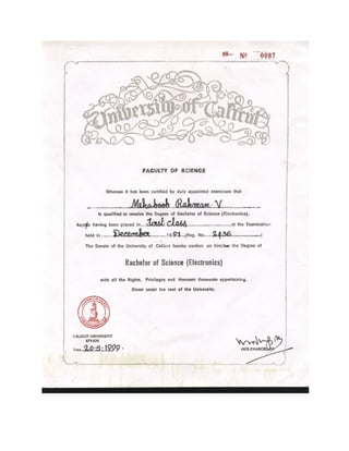 Certificate Bachelor Degree