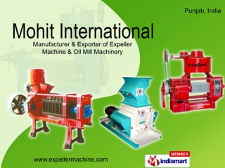 Punjab, India




Manufacturer & Exporter of Expeller
  Machine & Oil Mill Machinery




www.expellermachine.com
 